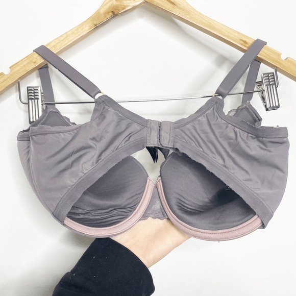 NATORI Hidden Glamour Full Fit Contour Bra Gunmetal PURPLE underwire womens 34DD - Picture 5 of 6